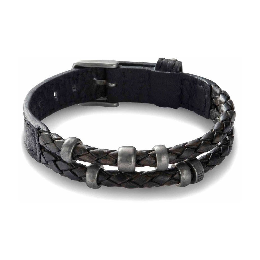Fossil Vintage Casual Heren Armband JF85460040, Zwart