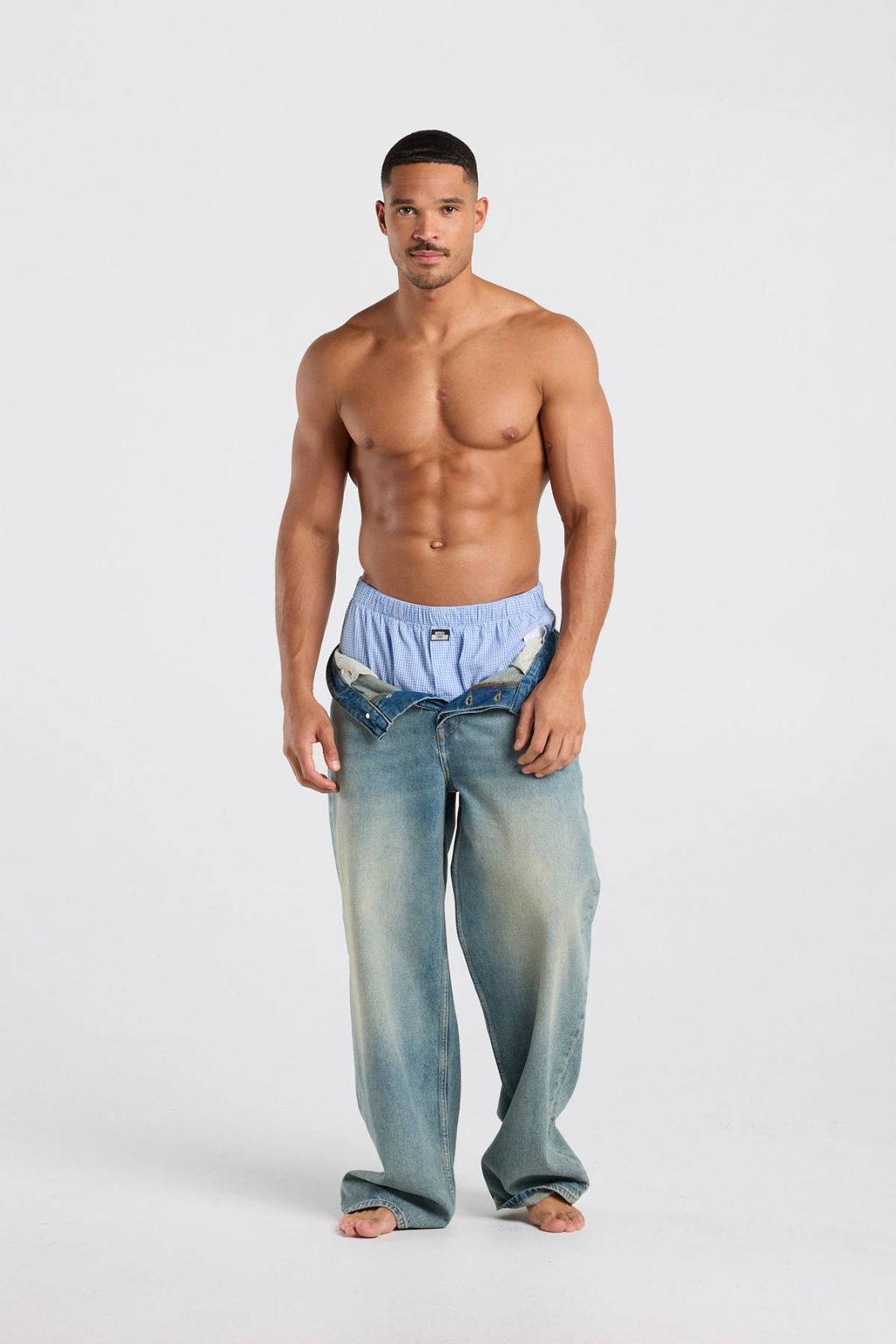 America Today wijde boxershort Thomas lichtblauw