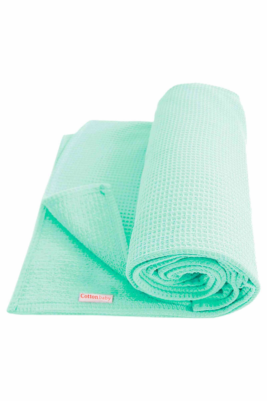 Cottonbaby Wafel ledikantdeken 120x150 cm mintgroen, Mintgroen
