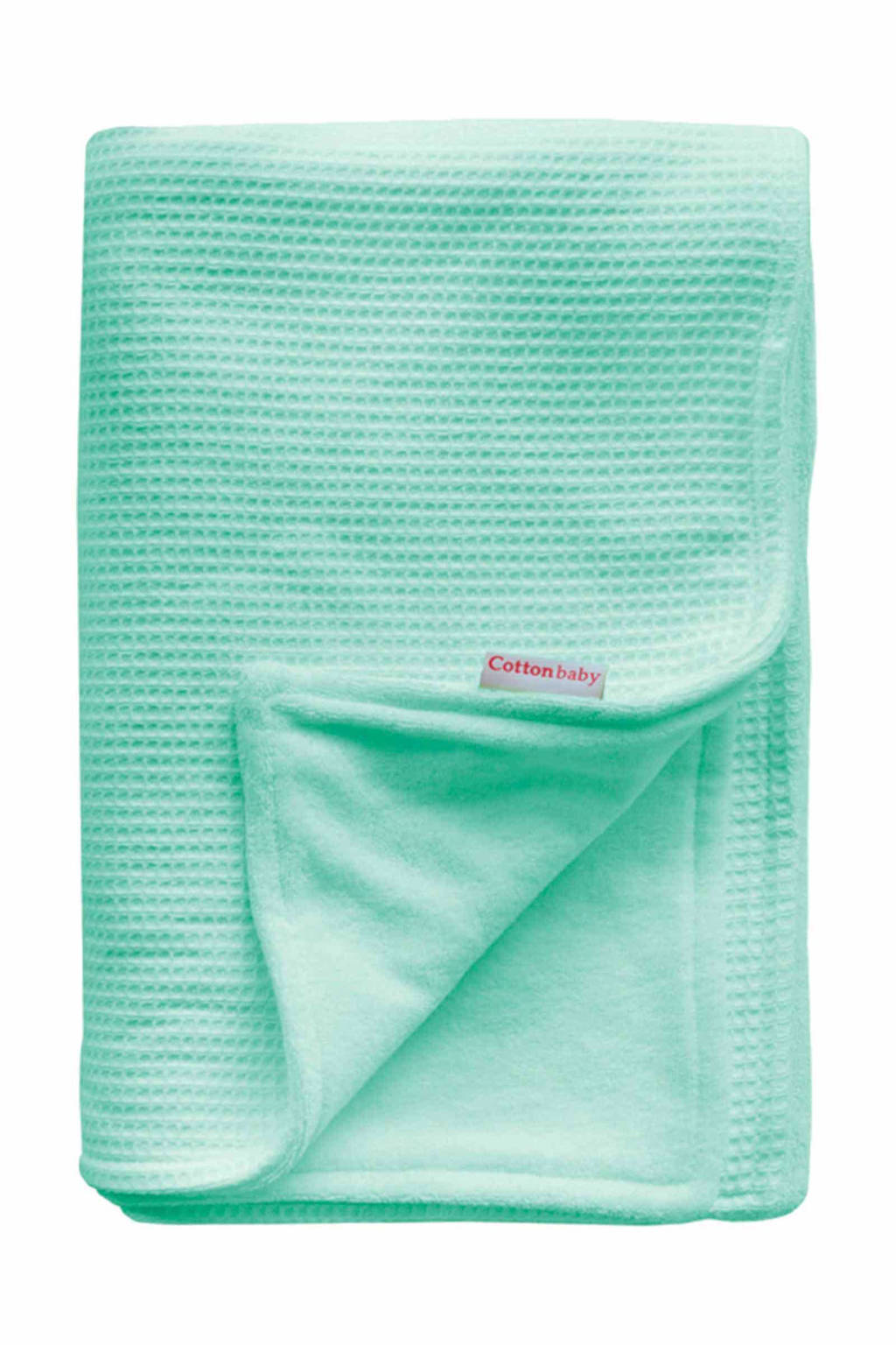 Cottonbaby ledikantdeken gevoerd 120x150 cm mintgroen, Mintgroen