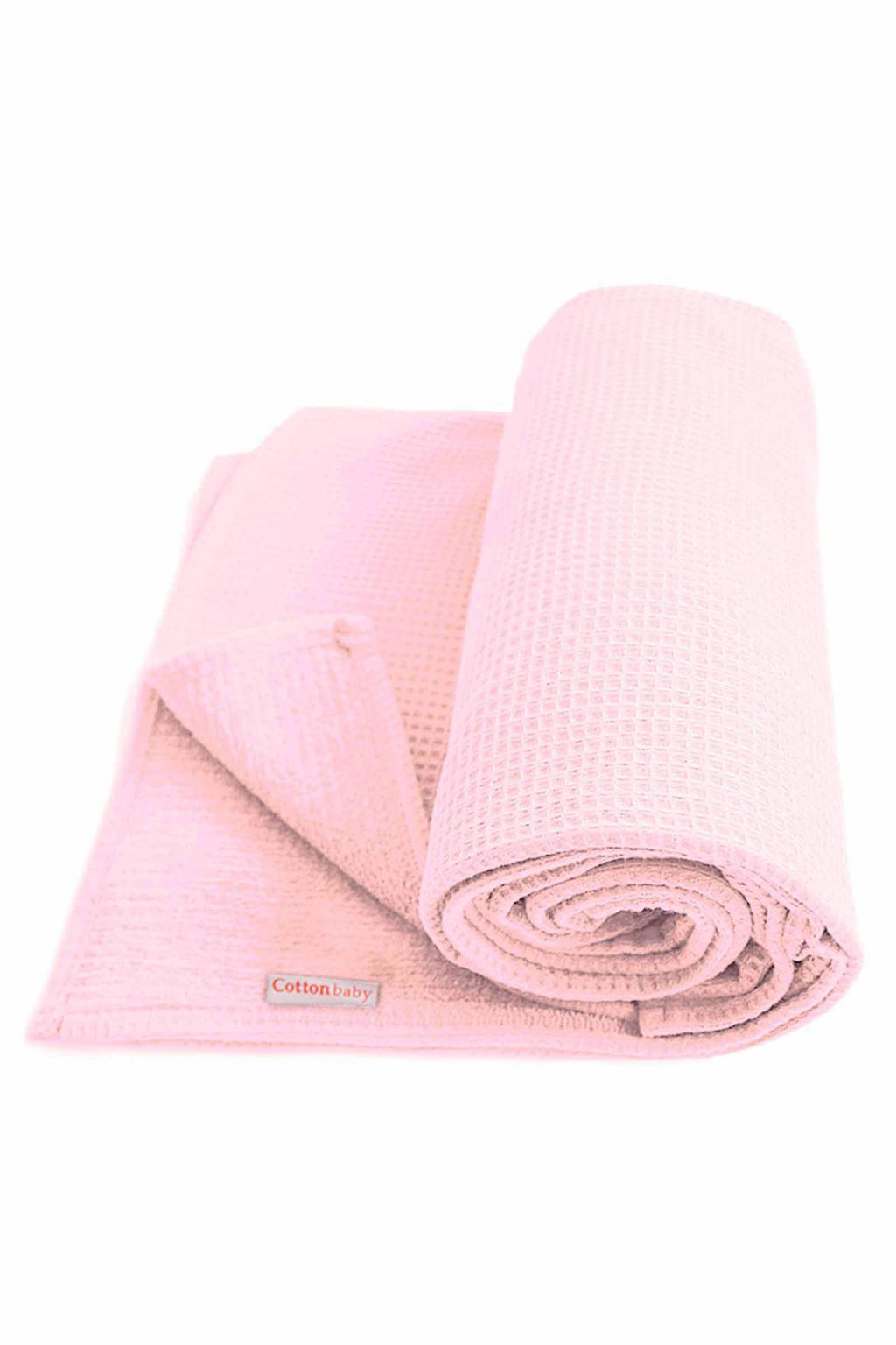 Cottonbaby Wafel wiegdeken 75x90 cm roze, Roze