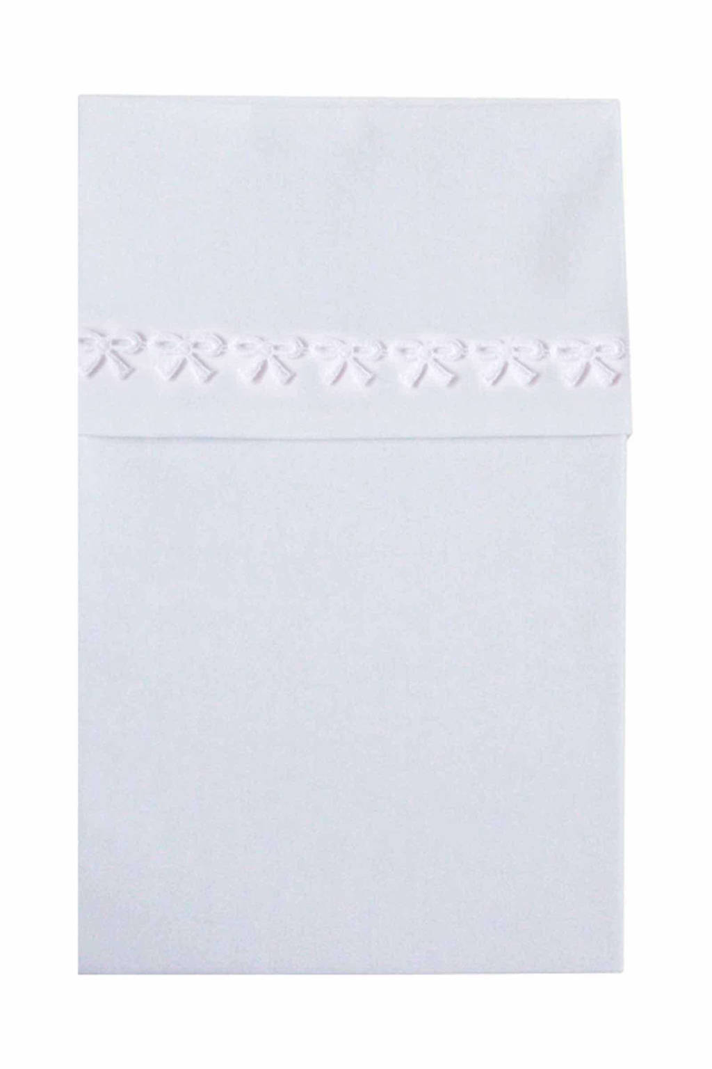 Cottonbaby baby wieglaken met strikjesband wit, Wit
