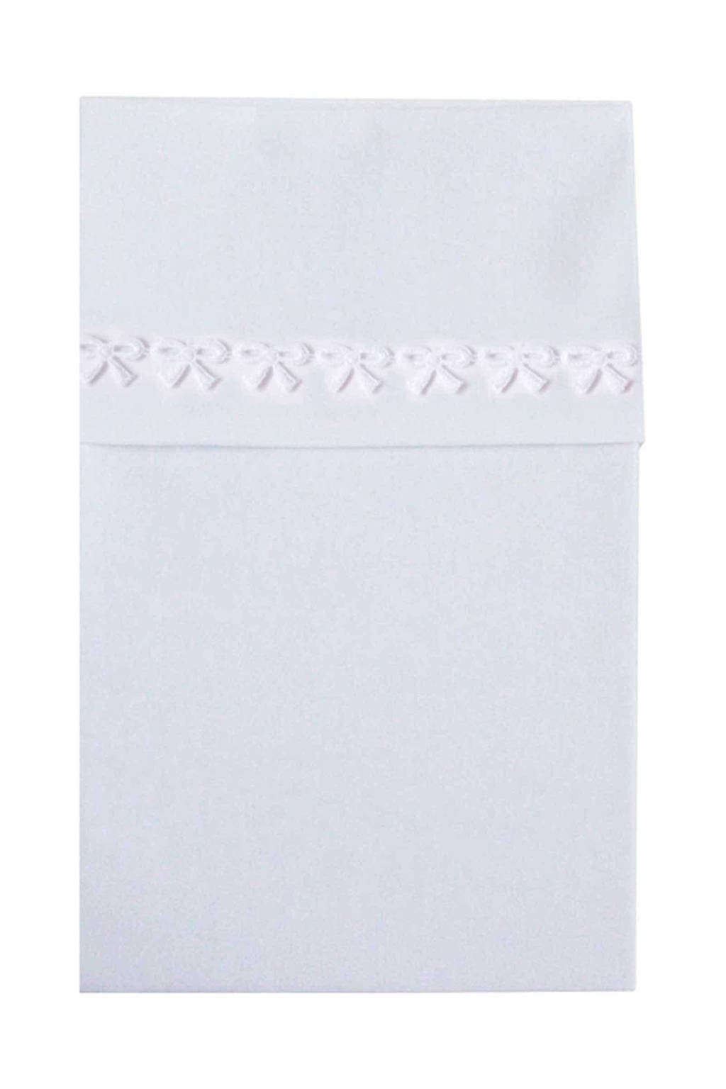 Cottonbaby wieglaken met strikjesband wit, Wit