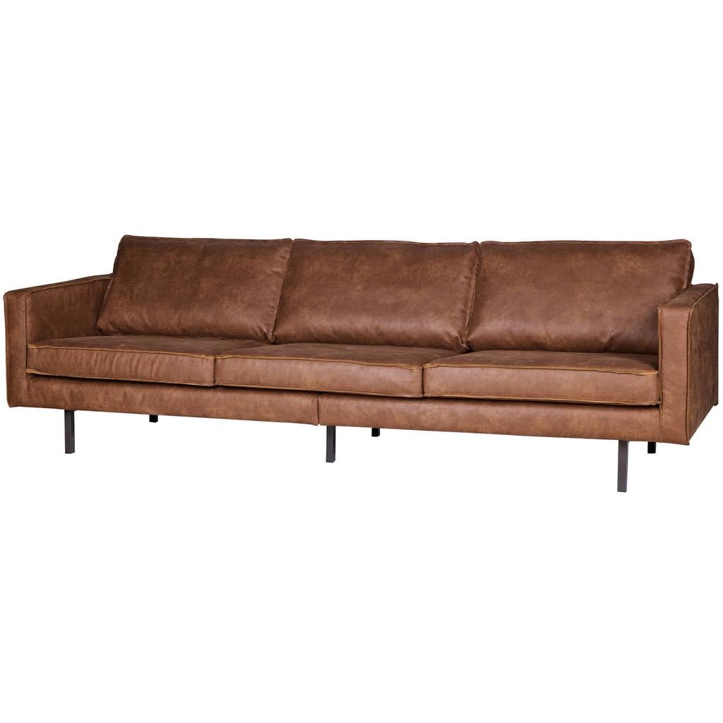WOOOD Rodeo Bank 3-Zits - Recycle Leer - Cognac - 85x277x86