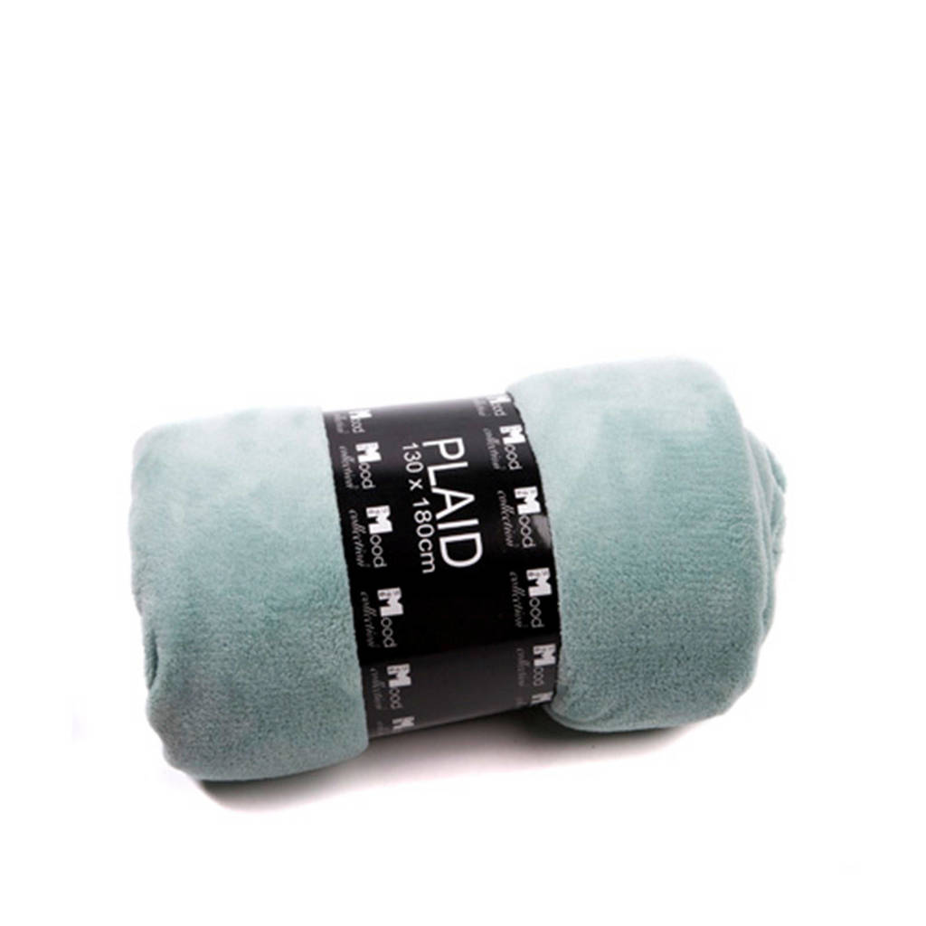 Mood collection plaid Fleece (130x180 cm), Mintgrijs