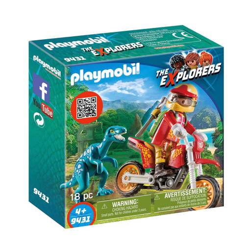 Playmobil Dinos Motorcrosser Met Raptor 9431 playmobil kopen in de aanbieding