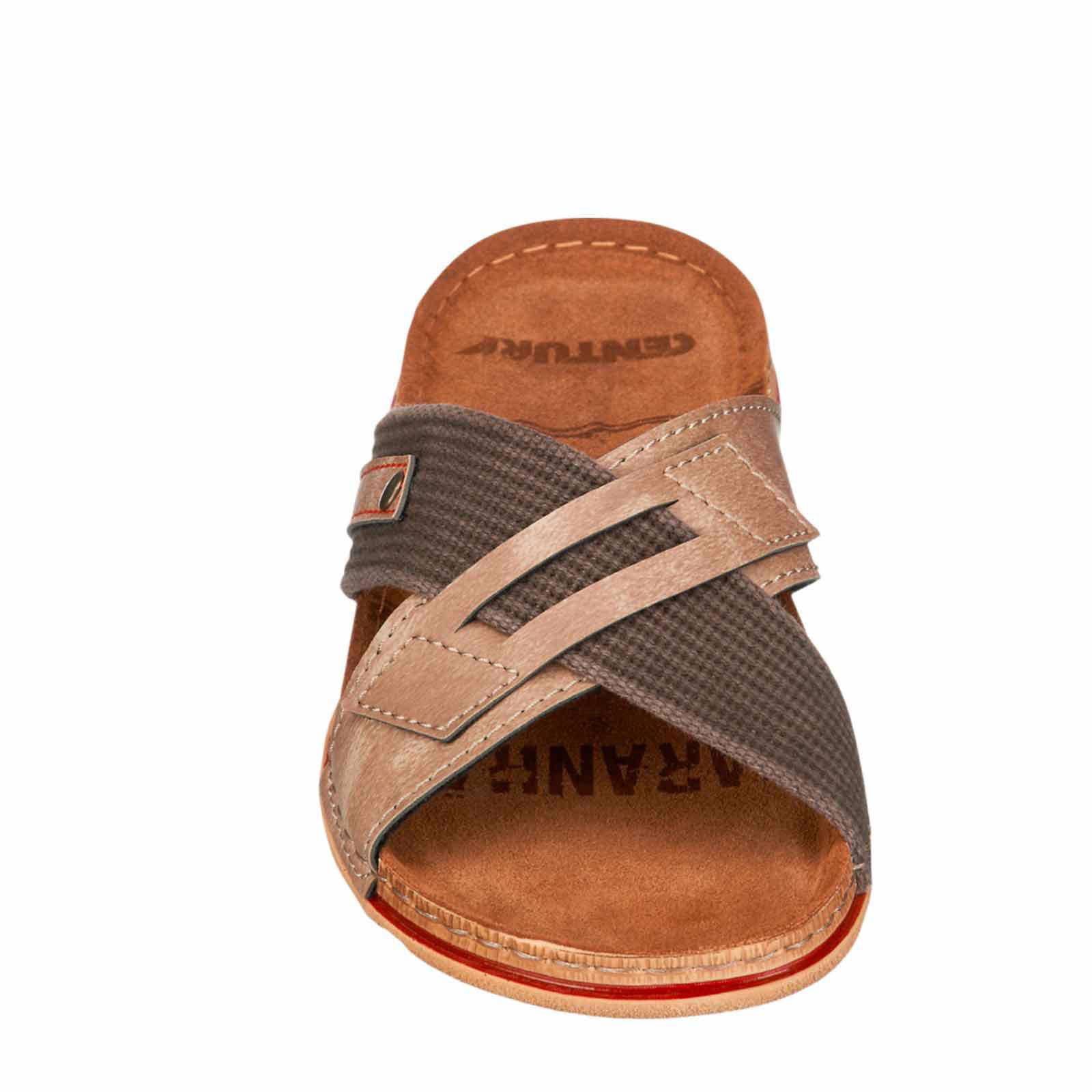 Björndal Bruine leren sandaal leren voetbed - Schoenen.nl