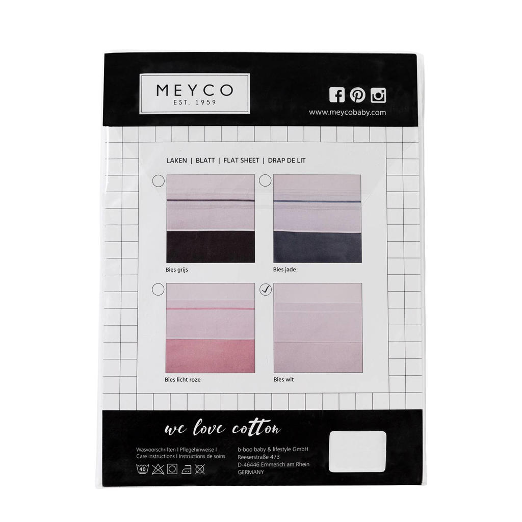 Meyco ledikantlaken met bies 100x150 cm wit/wit