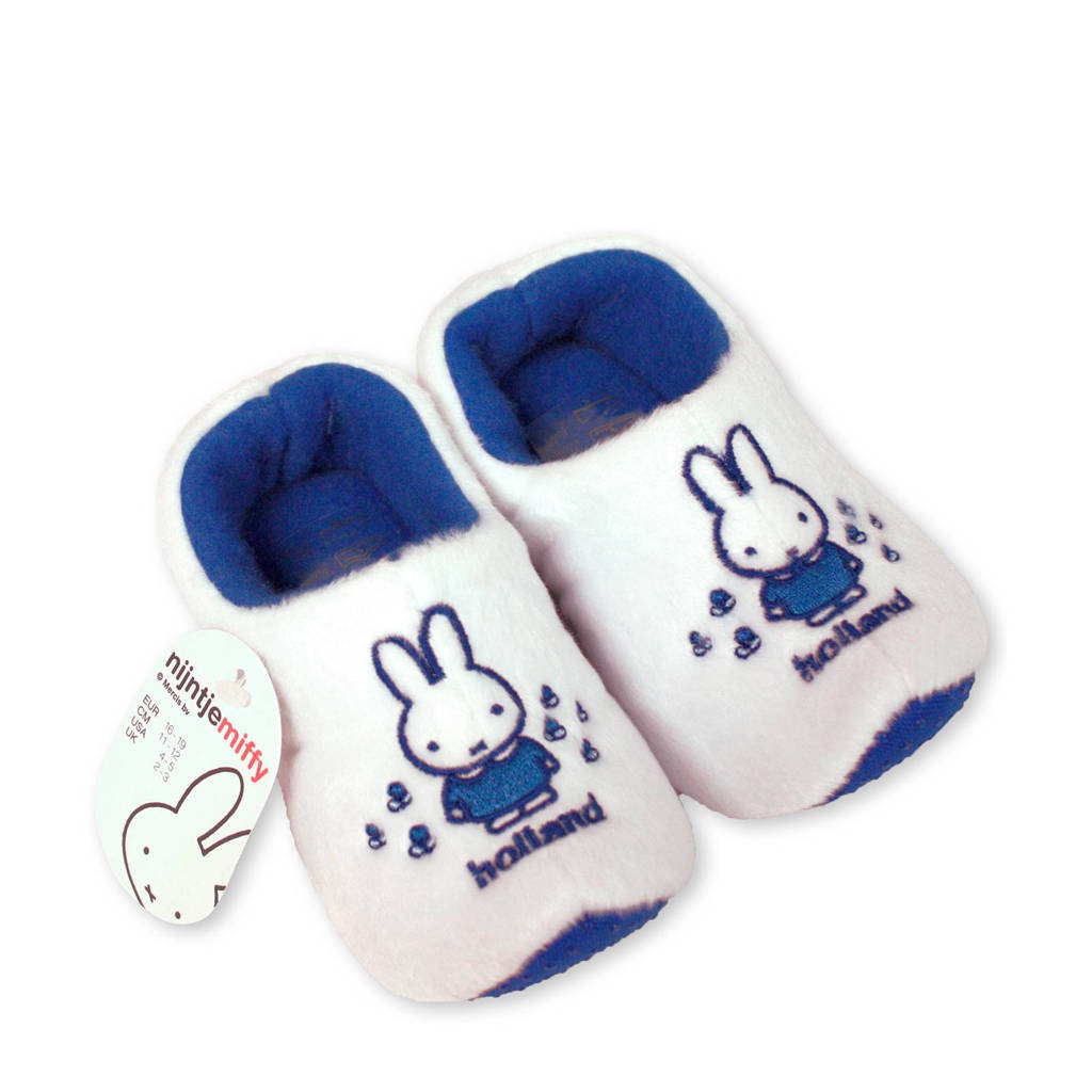 nijntje slofjes klomp wit/blauw, Wit/blauw