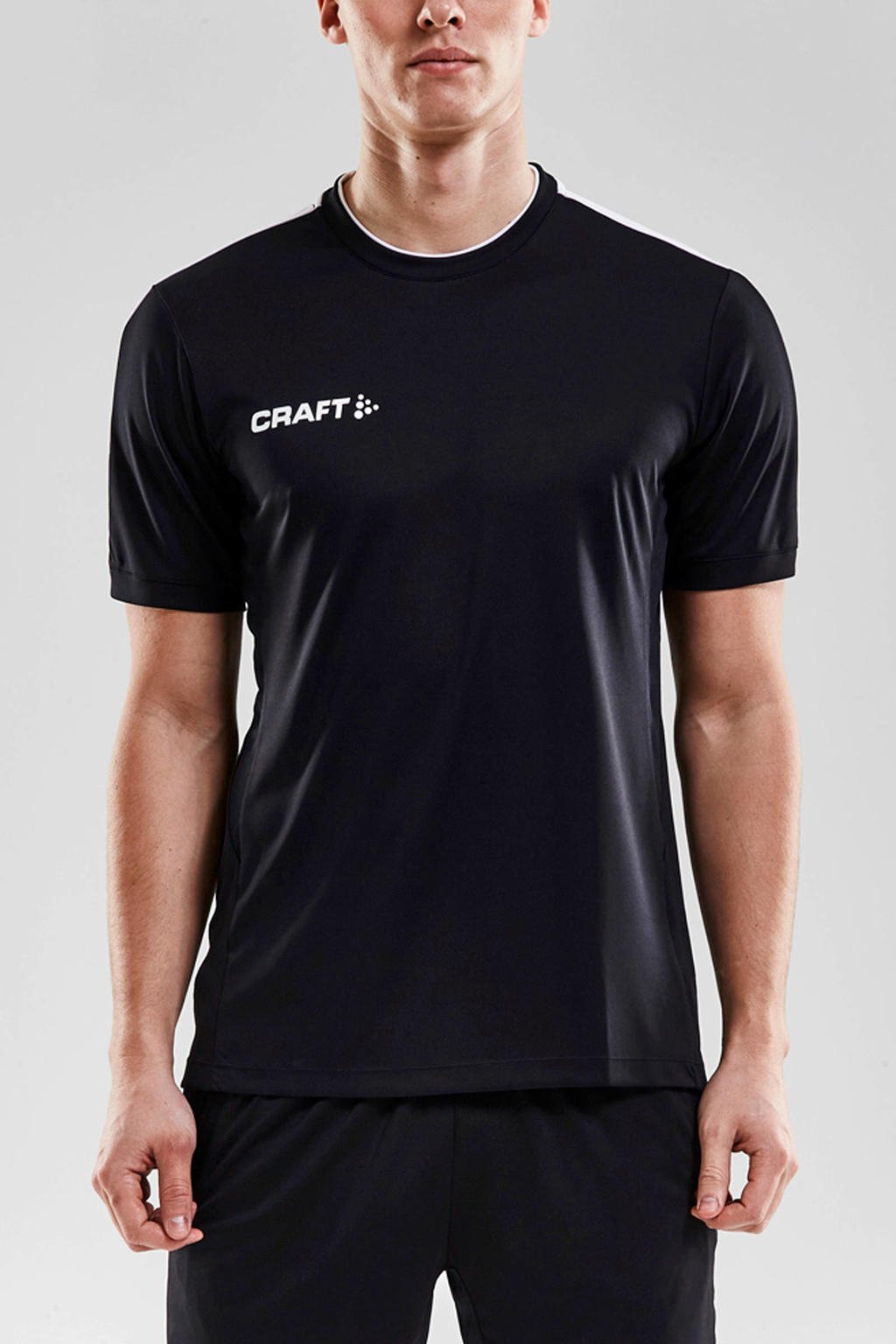 Zwart en witte heren Craft Senior sport T-shirt van polyester met korte mouwen en ronde hals