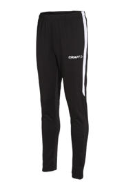 thumbnail: Zwart en witte jongens Craft Junior trainingsbroek van polyester met regular fit, elastische tailleband met koord en effen