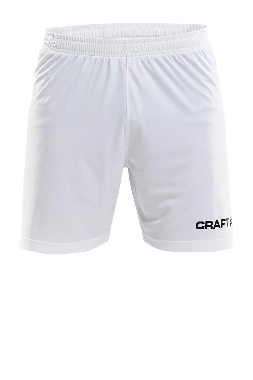Witte heren Craft Senior sportshort van polyester met regular fit, regular waist, elastische tailleband en effen