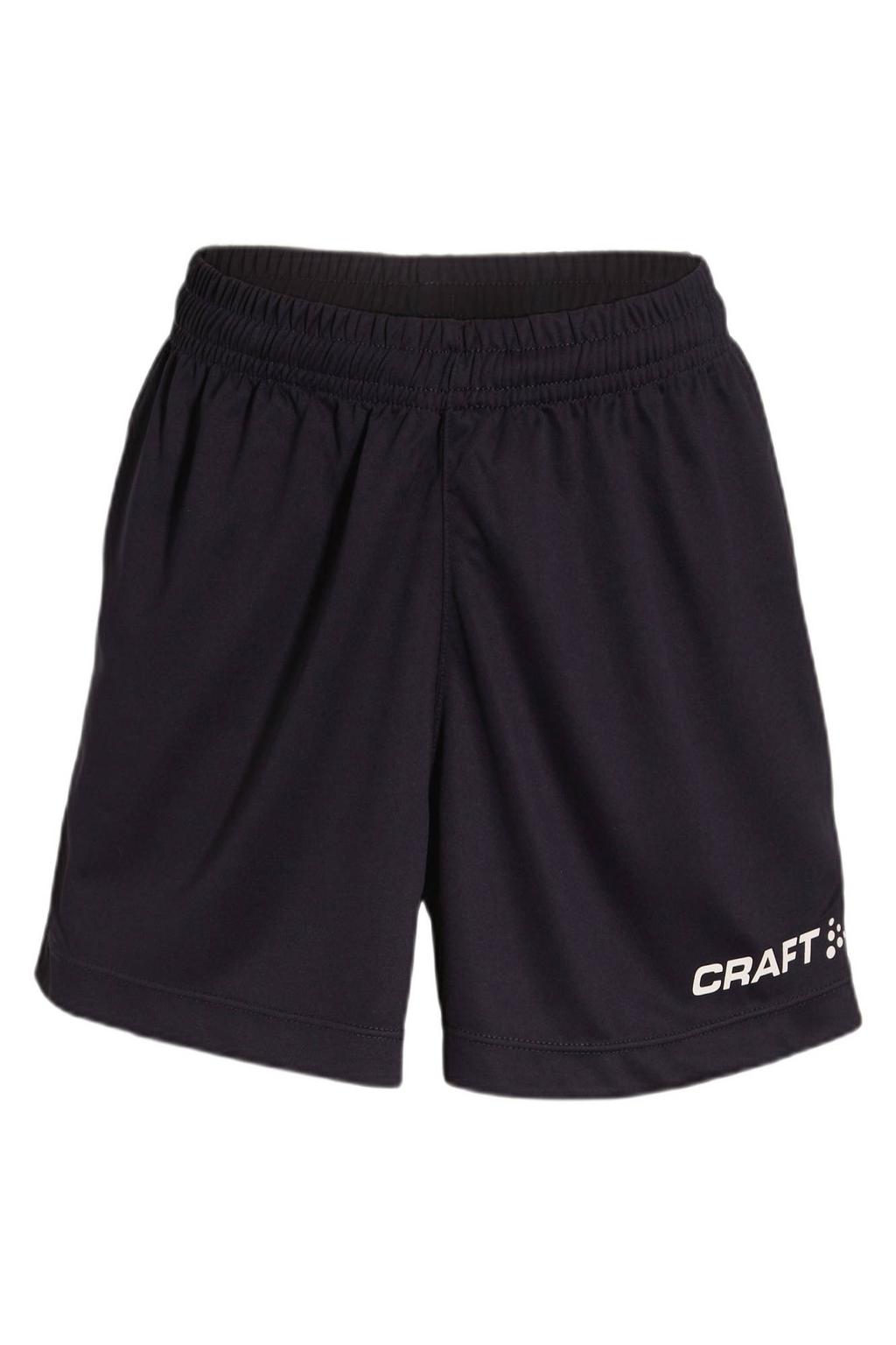 Donkerblauwe jongens en meisjes Craft Squad Go sportshort van polyester met regular fit, regular waist en effen