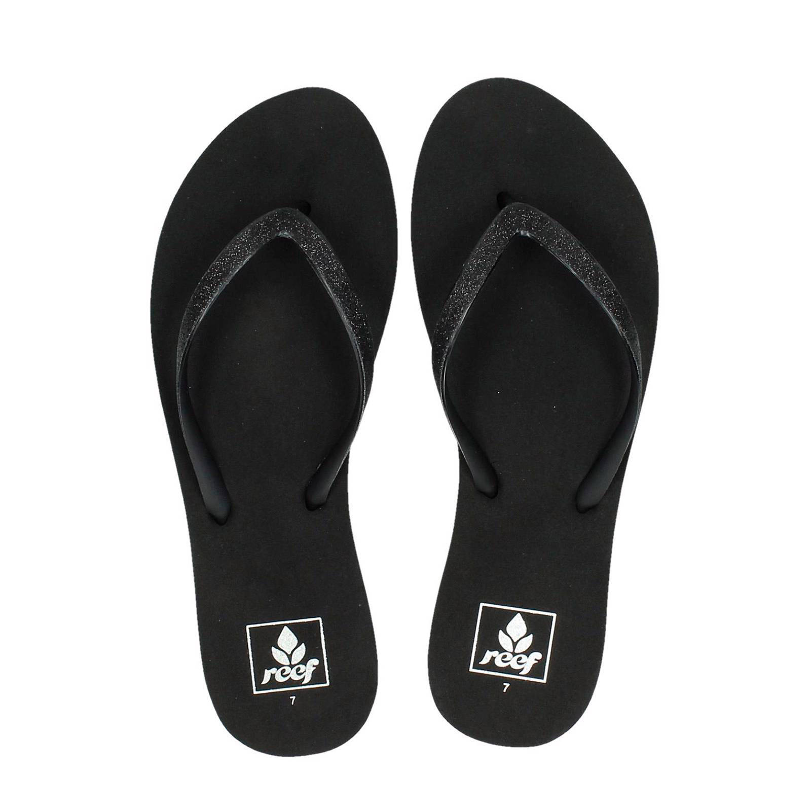 zwarte teenslippers dames