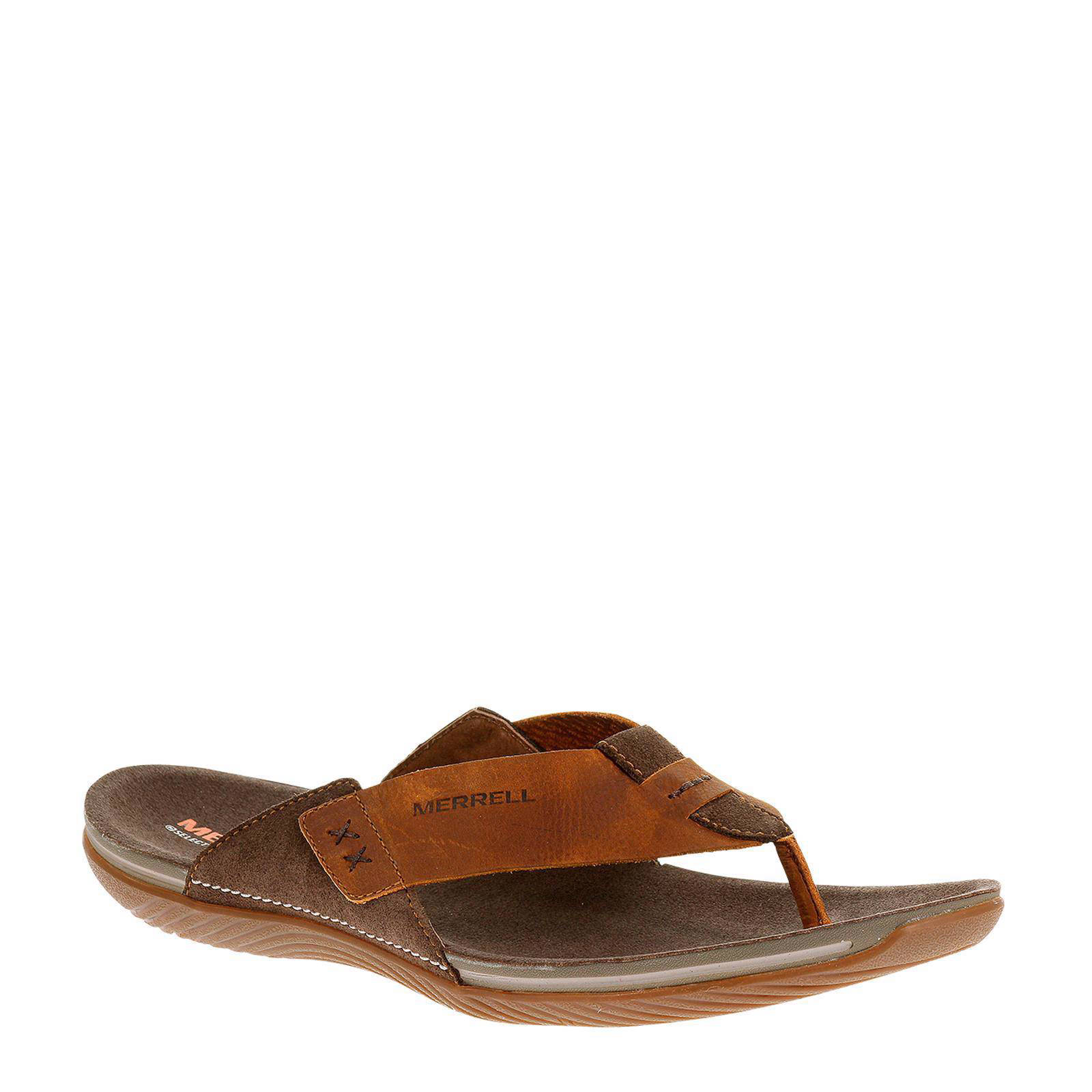 Merrell heren leren slippers Bask | wehkamp