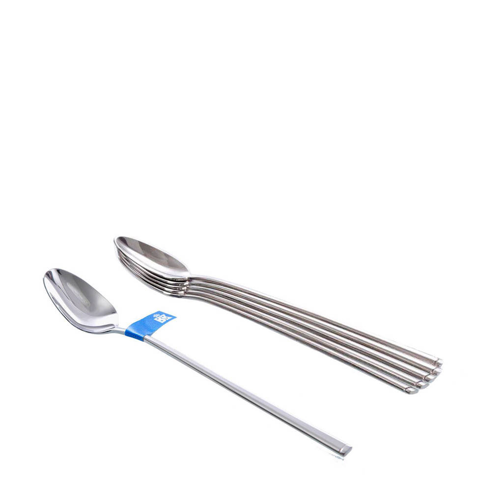 BK Waal latte macchiato lepel (6-delig), Zilver
