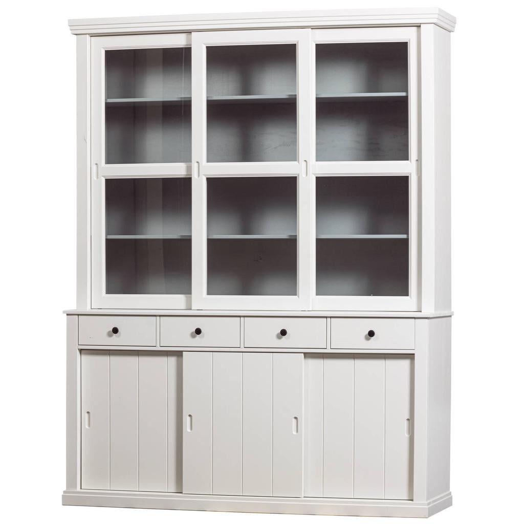 WOOOD Lagos Vitrinekast - Grenen - Wit - 214x166x48