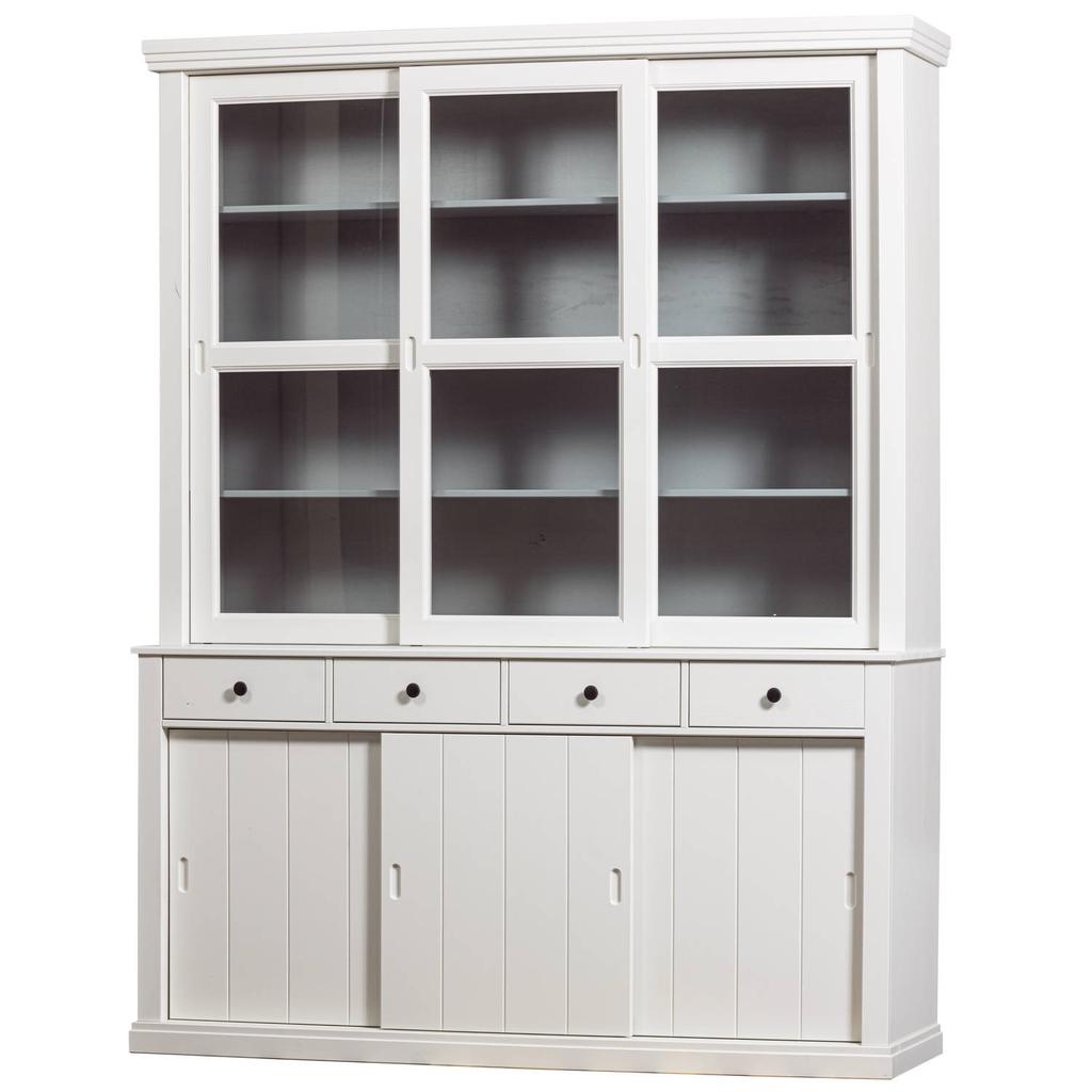 WOOOD WOOOD Lagos Vitrinekast - Grenen - Wit - 214x166x48