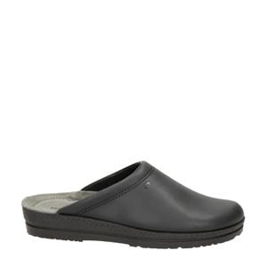 leren pantoffels zwart