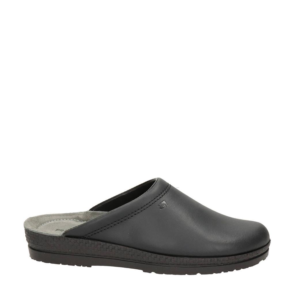 Zwarte heren Rohde leren pantoffels