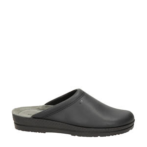 leren pantoffels zwart
