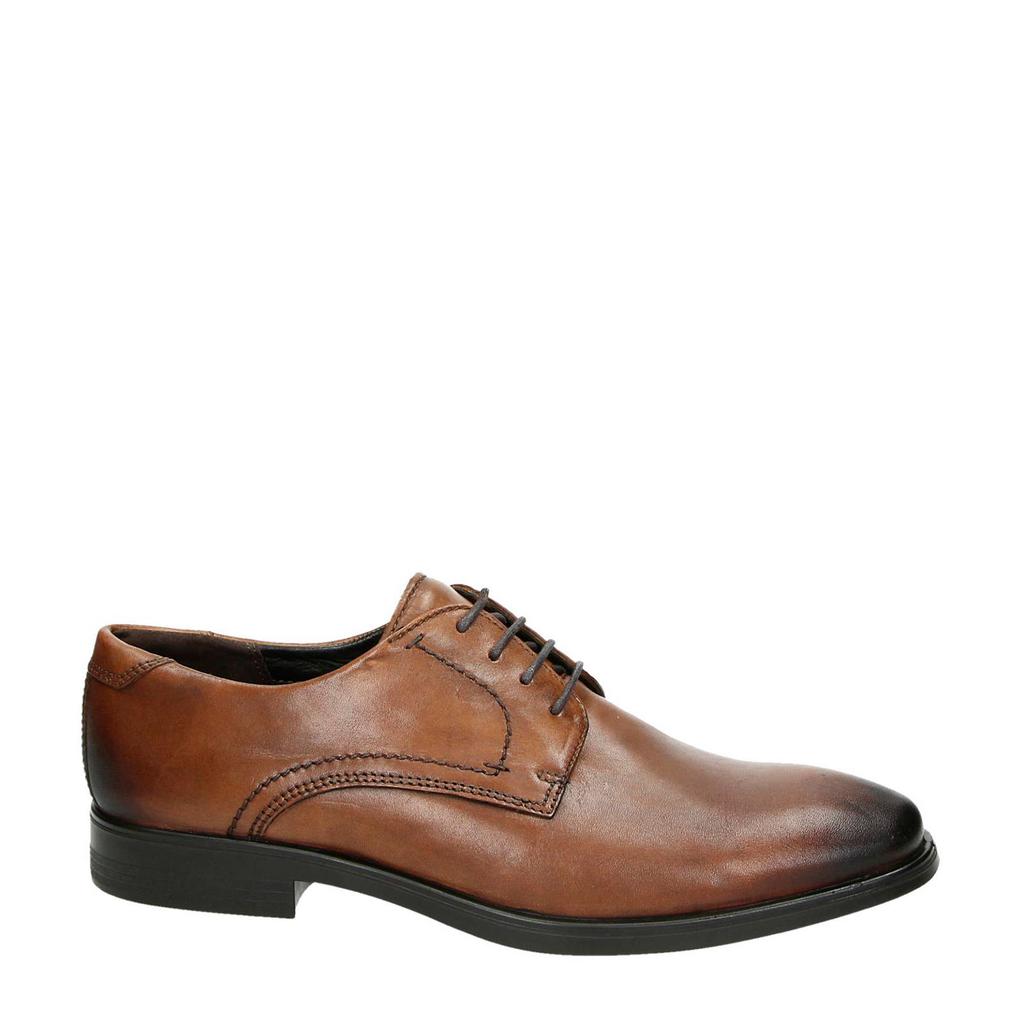 Bruin en zwarte heren Ecco Melbourne Melbourne leren veterschoenen