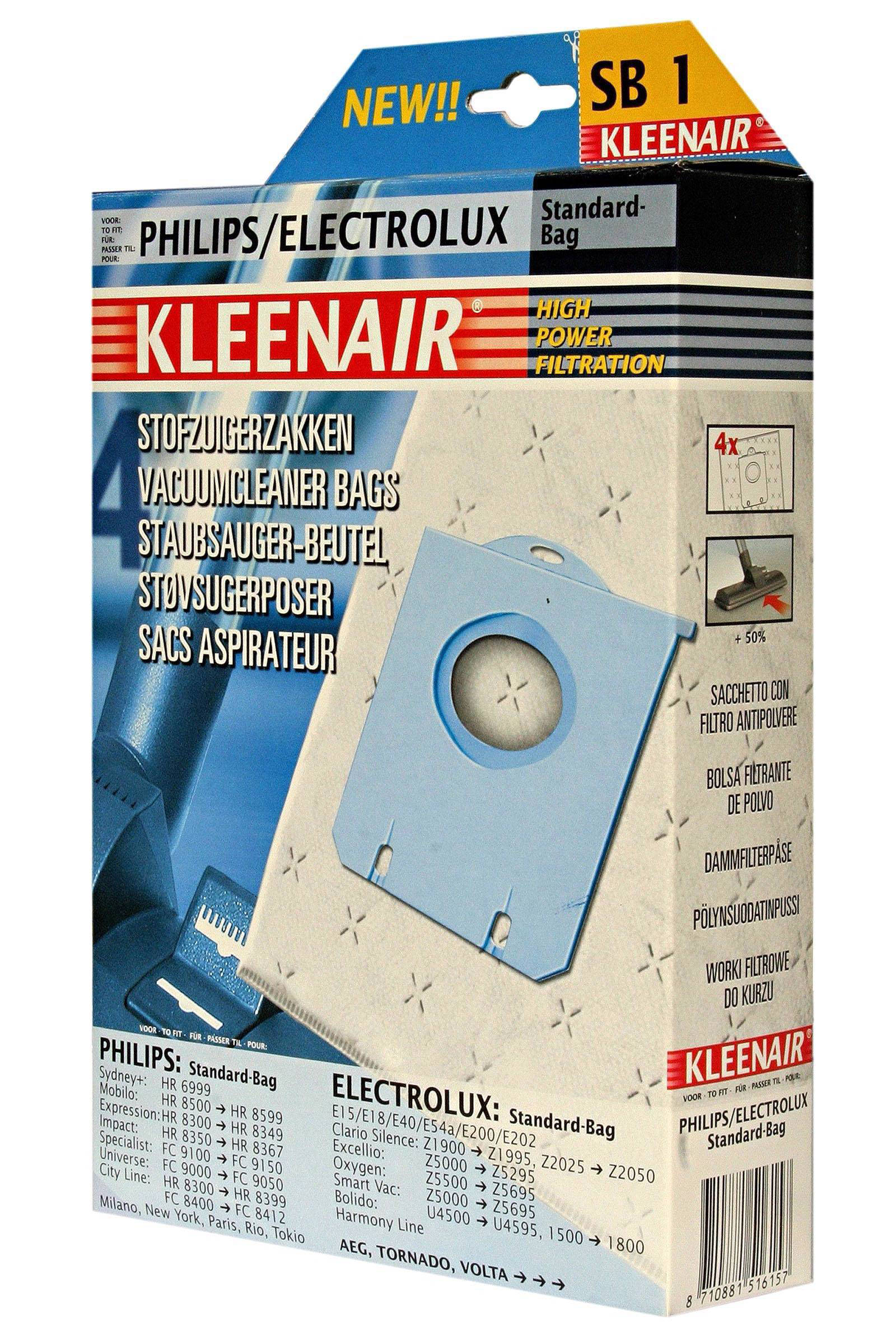 Kleenair SB 1 Philips/Electrolux stofzakken(20 stofzakken ) online kopen