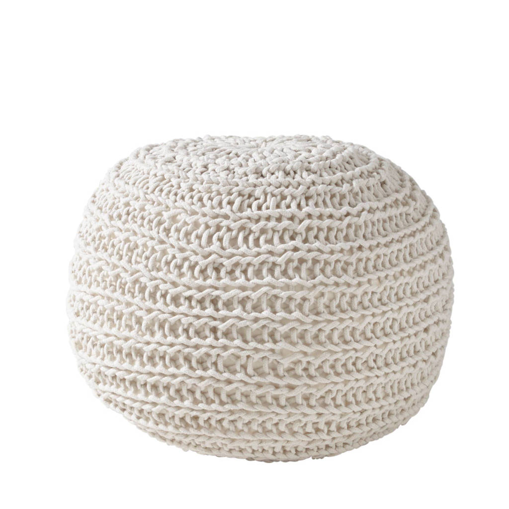 OVERSEAS poef (50x30 cm), Offwhite
