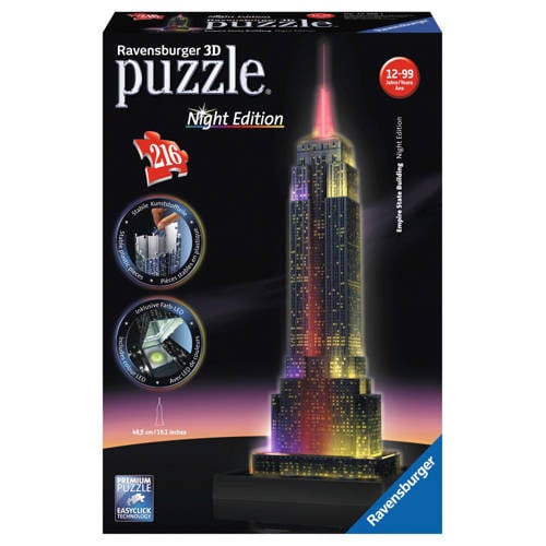 Ravensburger Empire State Building Nachteditie 3D Puzzel 216 Stukjes ravensburger kopen in de aanbieding