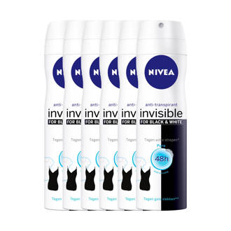 Invisible for black & white deodorant - voordeelverpakking 5+1 gratis