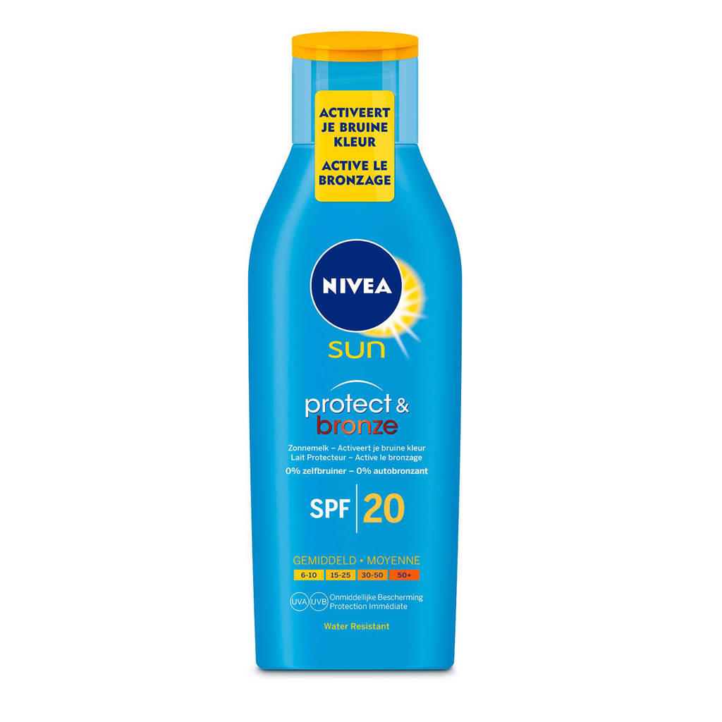 NIVEA SUN Protect & Bronze zonnebrand SPF20 - 200 ml, Zonnefactor SPF 20
