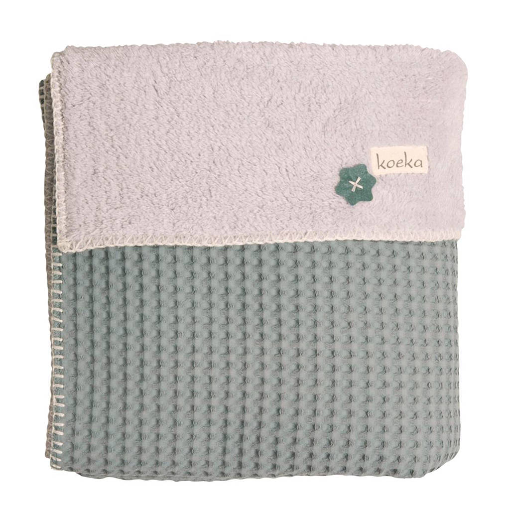 Koeka Oslo wiegdeken 75x100 cm sapphire/silver grey