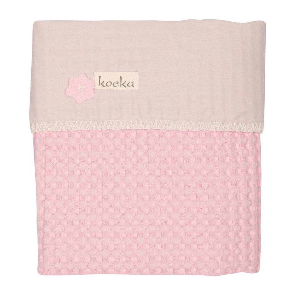 Koeka ledikantdeken 100x150 cm old baby pink/pebble