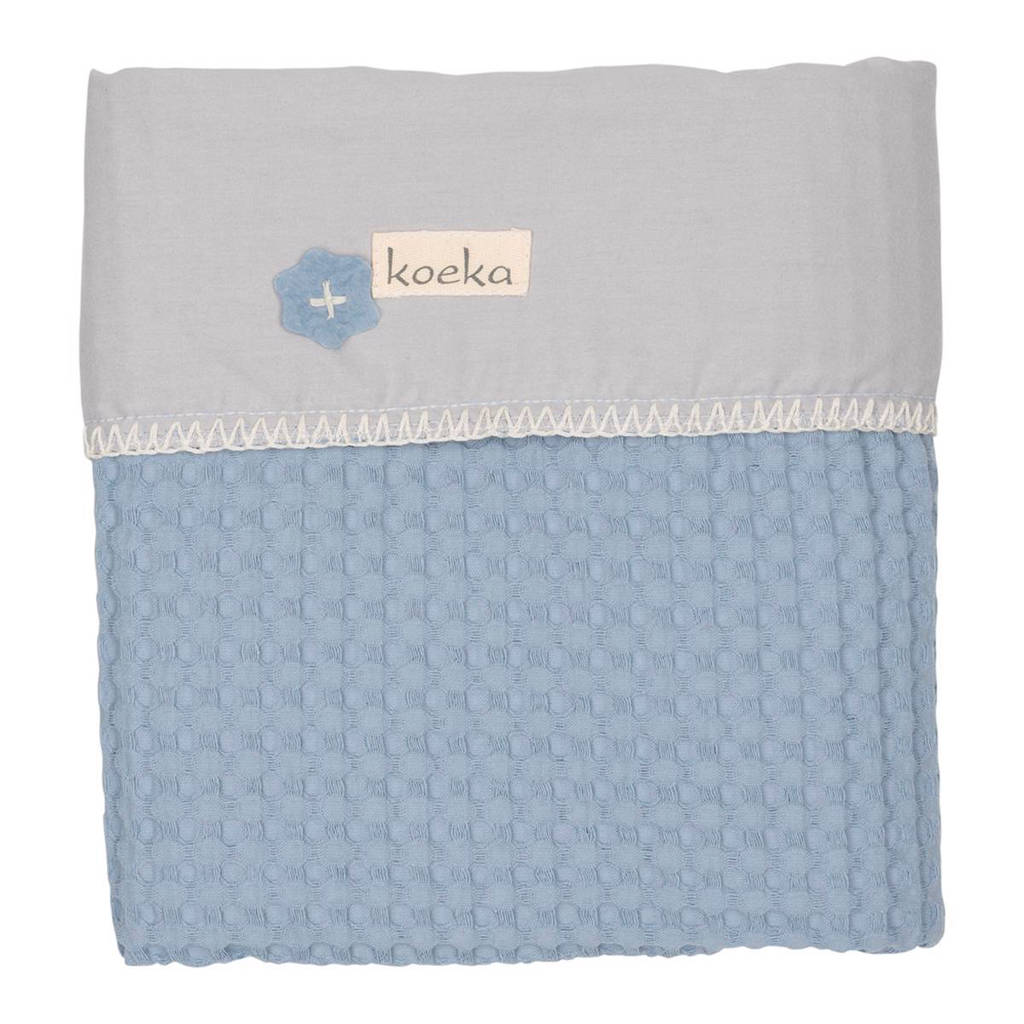 Koeka Antwerp wiegdeken 75x100 cm soft blue/silver grey, Soft blue/silver grey