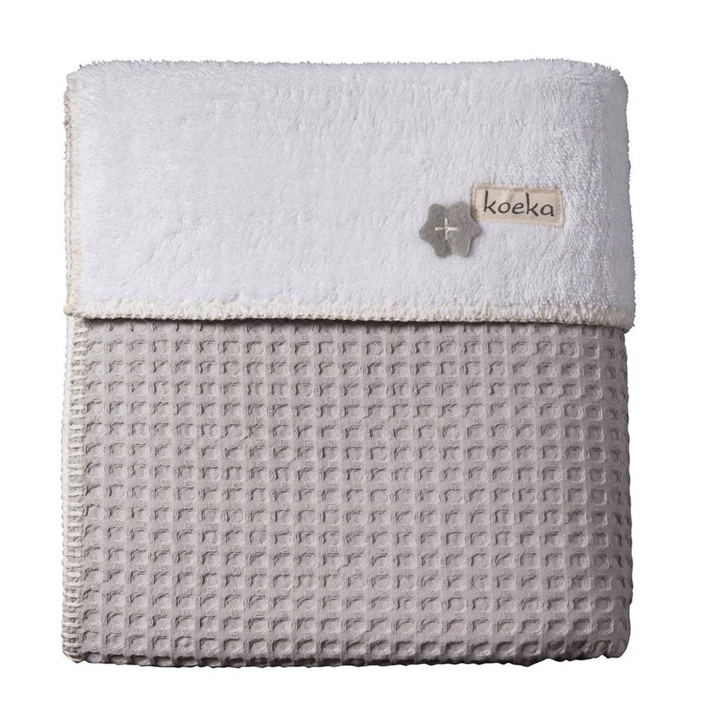 Koeka Oslo wiegdeken 75x100 cm silver grey/white