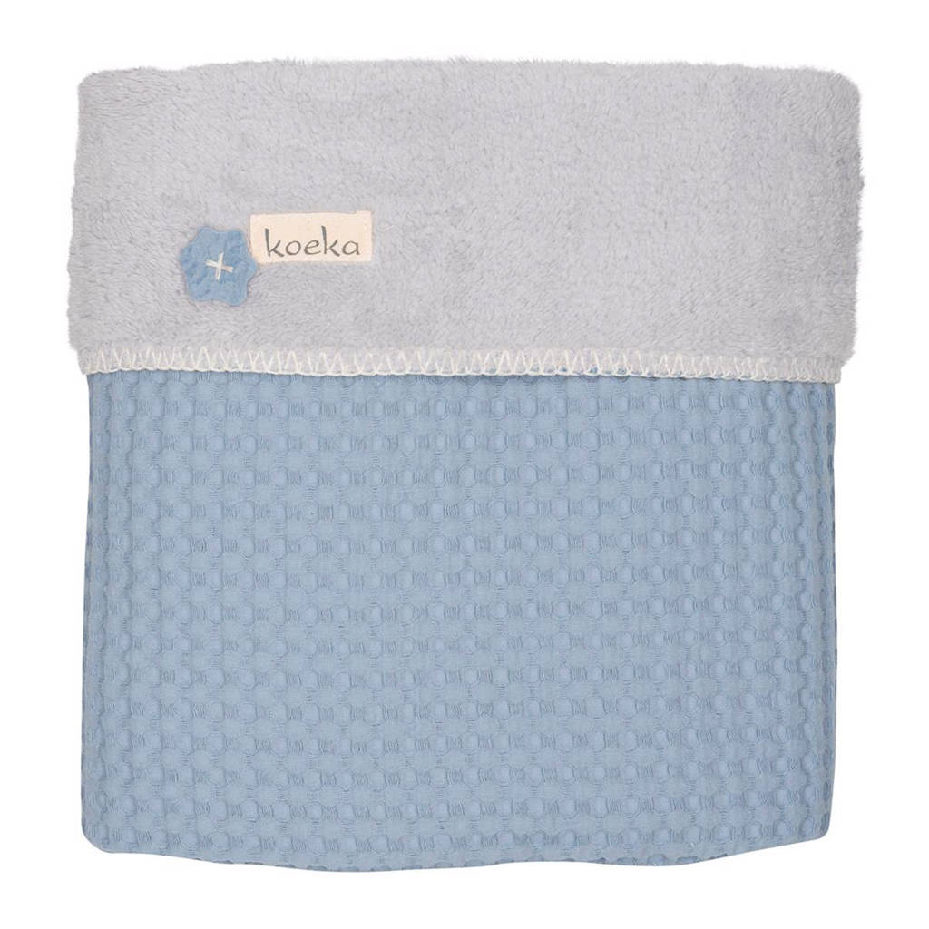 Koeka Oslo wiegdeken 75x100 cm soft blue/silver grey, soft blue/silvergrey