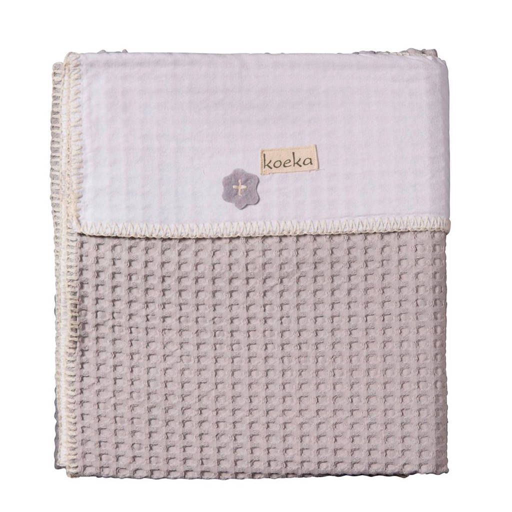 Koeka Antwerp wiegdeken 75x100 cm silver grey/white
