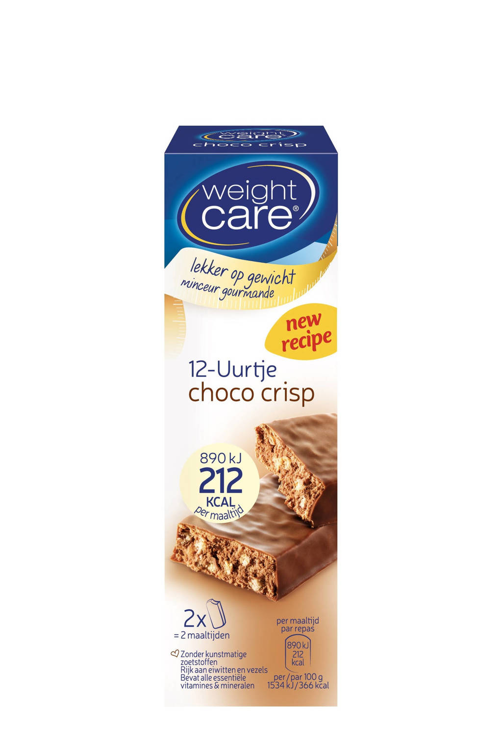Weight Care 12-uurtje Choco-Crisp - 1 pak 2 stuks, Choco/crisp