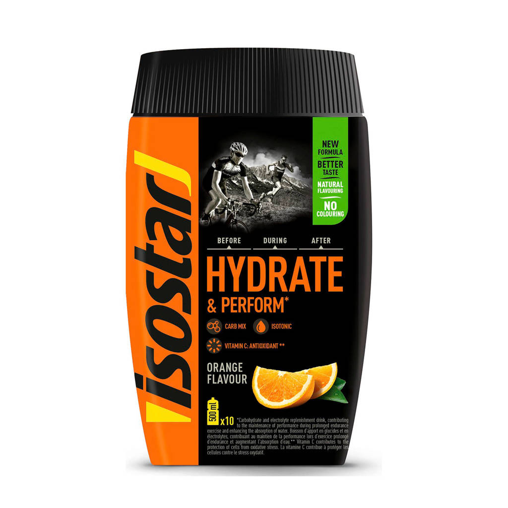Isostar Hydrate & Perform poeder - orange - 1 blik 400 gram