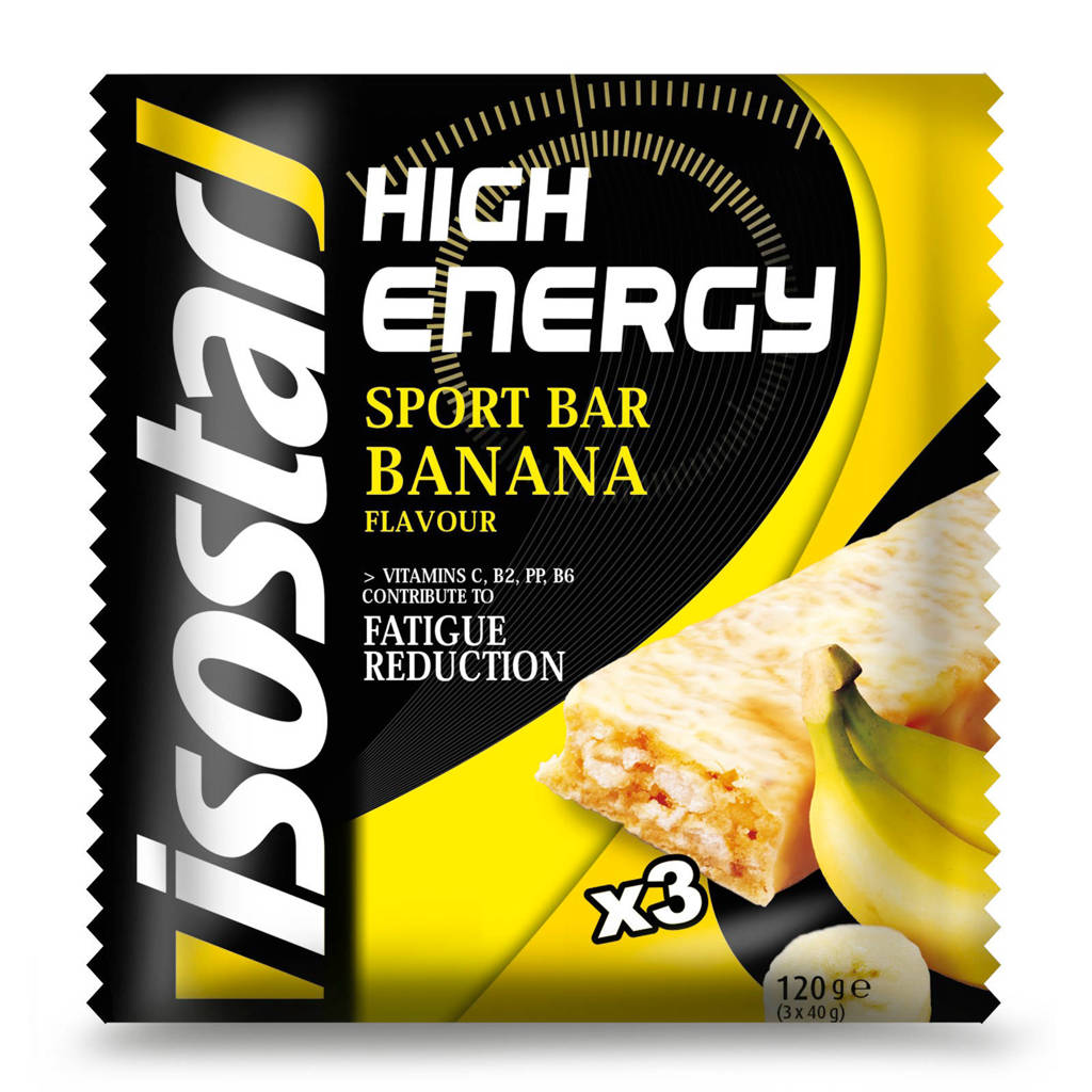 Isostar High Energy reep banaan - 1 pak 3 repen (3x40g)