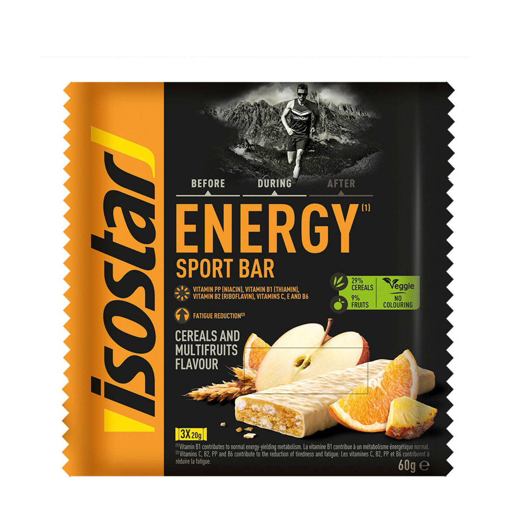 Isostar High Energy reep multifruit - 1 pak 3 repen (3x40g)