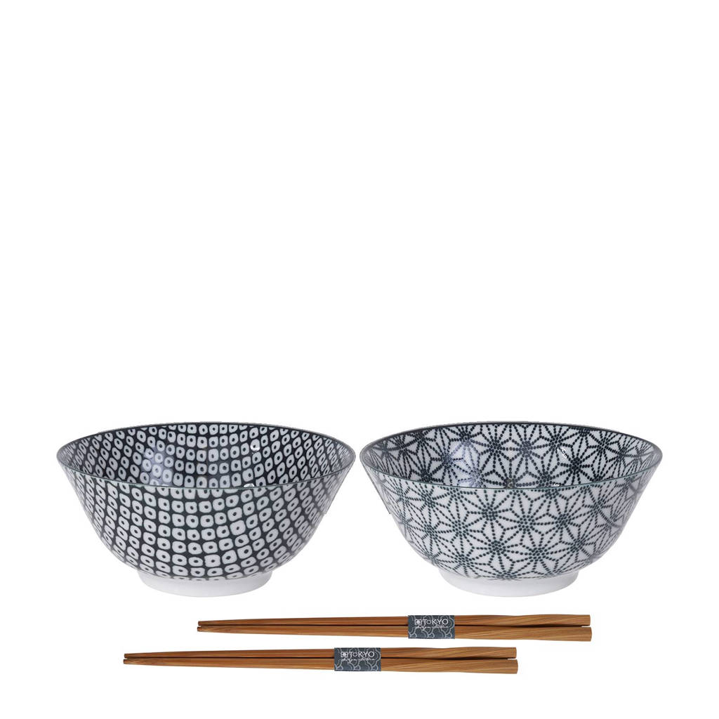 Tokyo Design Studio Nippon Black serviesset (4-delig), Zwart/wit