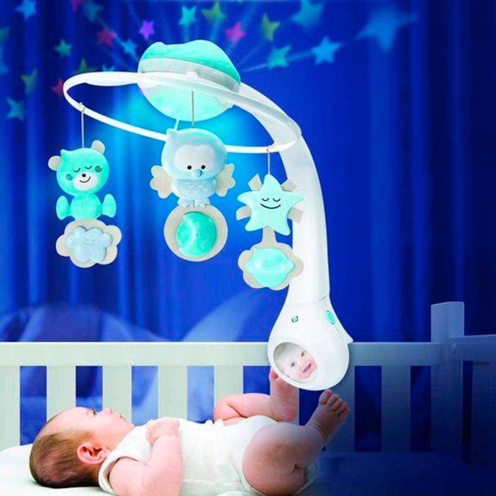 Infantino 3 in 1 muziekmobiel met lampje roze | wehkamp B Kids Pink 3 in 1 Muziekmobiel & Projector | MamaLoes
