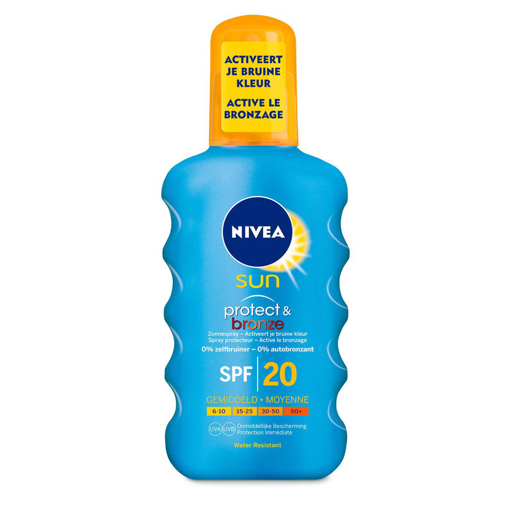 NIVEA SUN Protect & Bronze zonnebrand spray SPF20 - 200 ml, Zonnefactor SPF 20