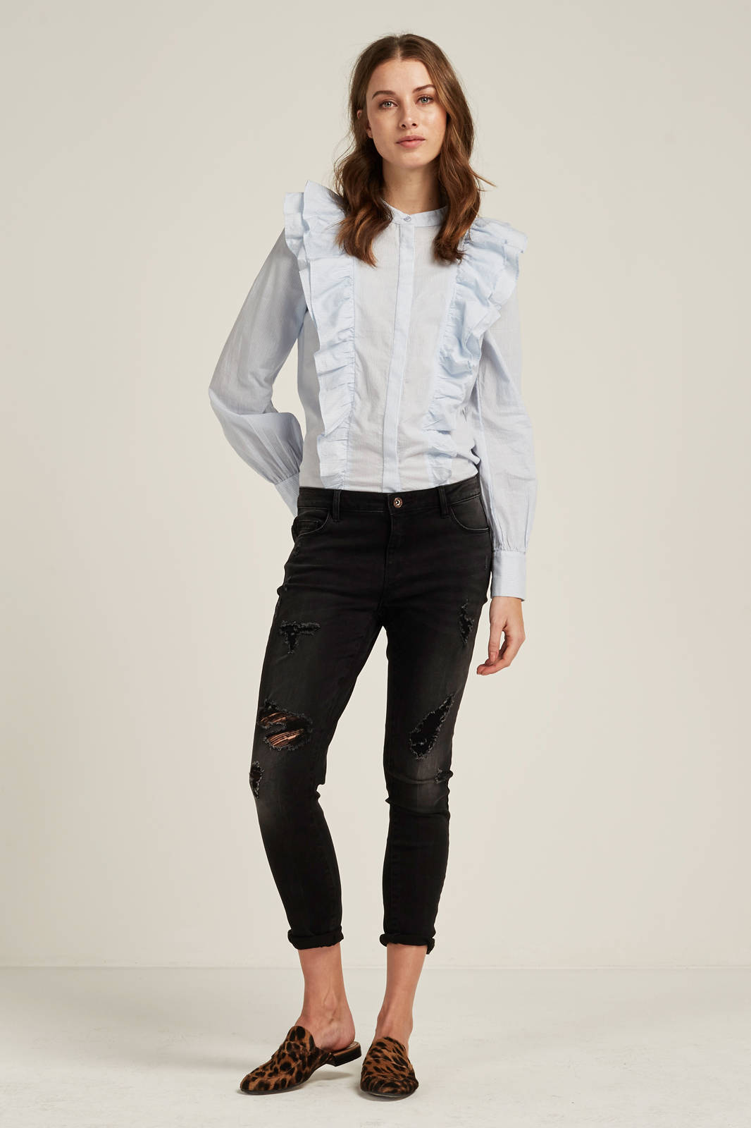 VILA gestreepte blouse met ruches | wehkamp VILA streepblouse met strik | wehkamp