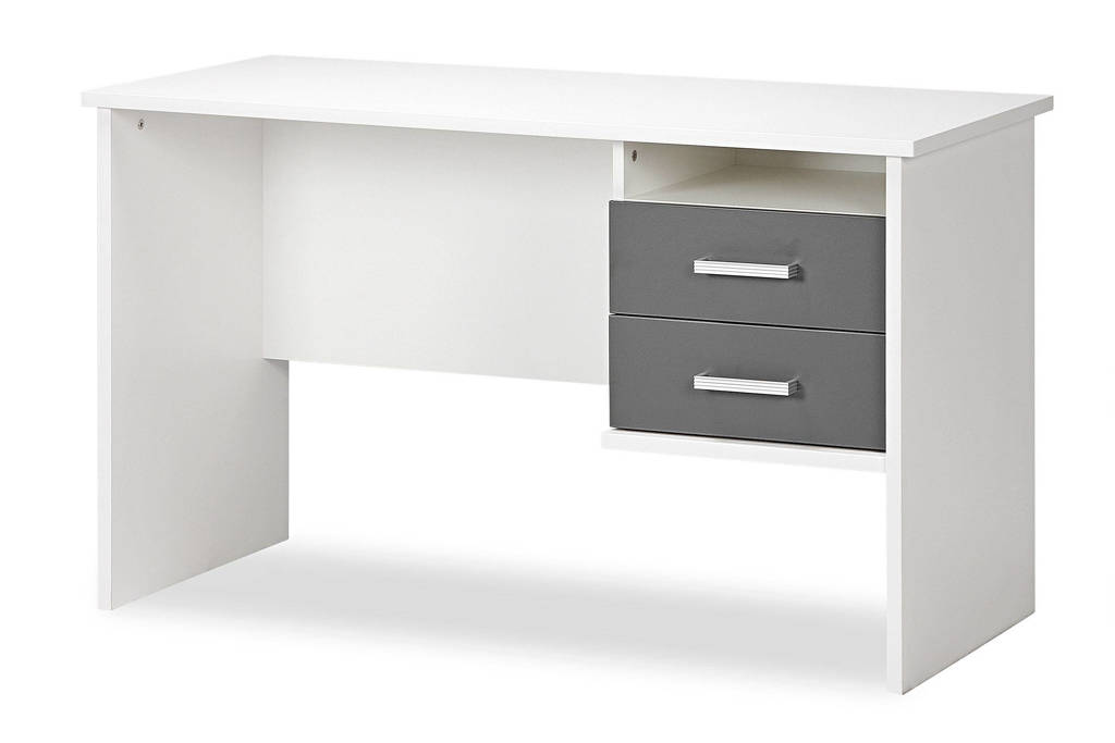 Beter Bed bureau Jesse, Wit/donkergrijs