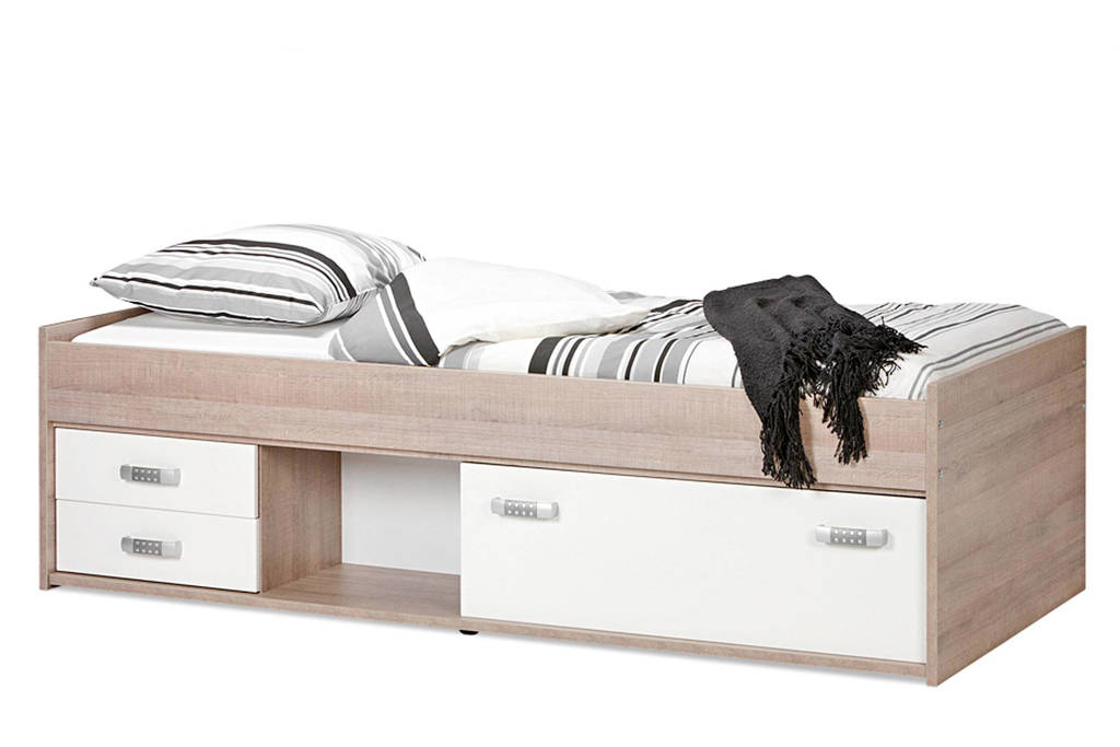 Beter Bed kajuitbed Pep Pep (90x200 cm), Eiken/wit