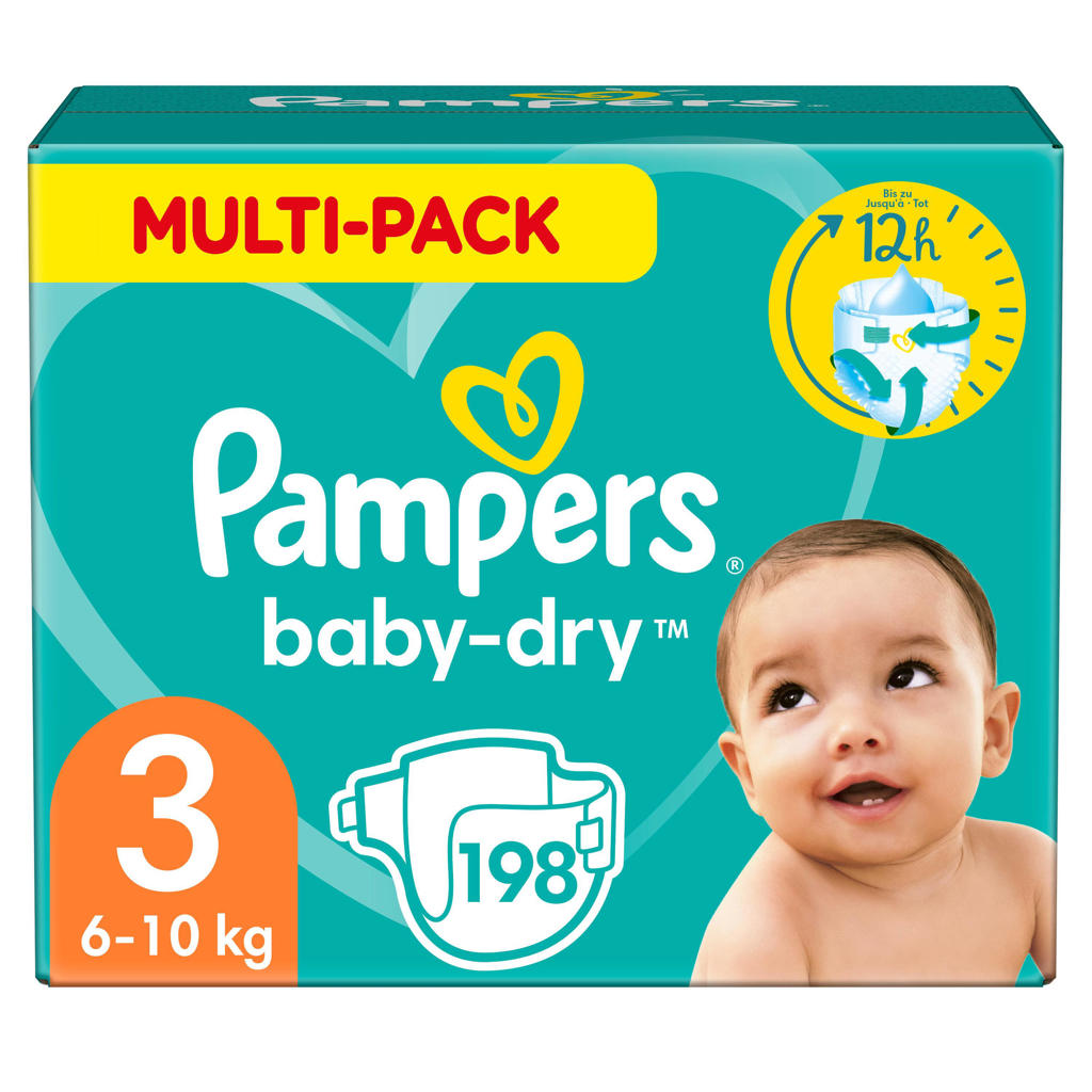 Pampers Baby-Dry Luiers - Maat 3 (6-10 kg) - 198 stuks - Multi-Pack