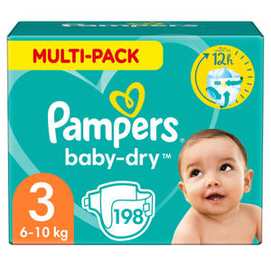 Wehkamp Pampers Baby-Dry maandbox maat 3 (6-10 kg) 198 luiers aanbieding