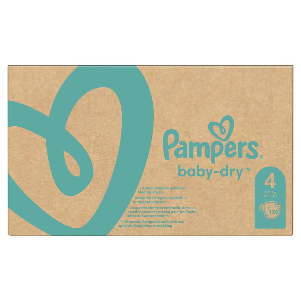 Wat dan ook Vakman Werkgever Pampers Baby-Dry maandbox maat 4 (9-14 kg) 174 luiers | wehkamp